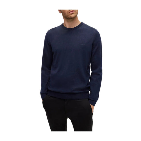 BOSS Pullover Maglia Uomo con ricamo in tono colore Dark blue A24 - BOSS50476364 - 404 - M - Francavilla Moda